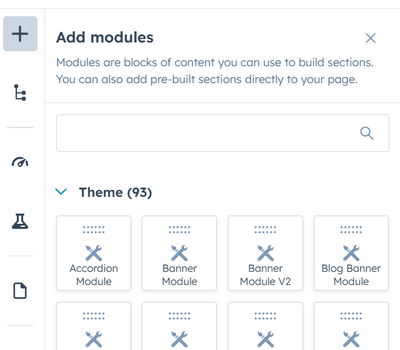 Sections & Layouts not appearing in page editor for theme post thumbnail image